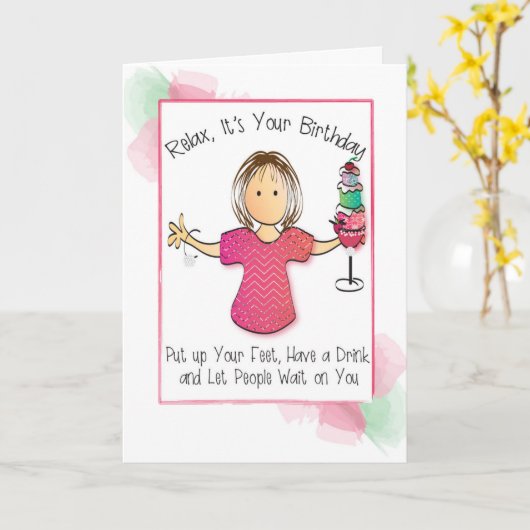 スナおもしろいーキーユーモアのあるパーソナライズされた誕生日 カード (黄色い花)