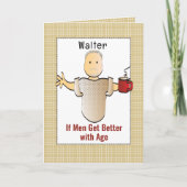 スナおもしろいーキー80誕生日オス漫画ユーモアのある カード (正面)