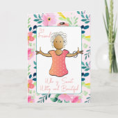 スナおもしろいーキー80誕生日女性漫画 カード (正面)