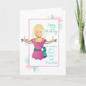 スナおもしろいークユーモアのある女の漫画誕生日 カード (正面)
