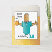 スナおもしろいーク男性マンガビールおもしろい民族誕生日 カード (正面)