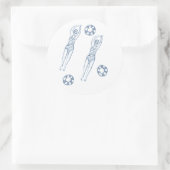 スナイクロ芸術的スイミングチーム女子ブルーパターン ラウンドシール (バッグ)