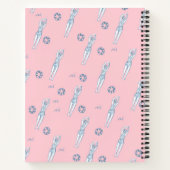 スナイクロ芸術的スイミングチーム泳ぐ人ピンク ノートブック (裏面)