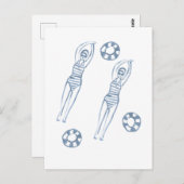 スナイクロ芸術的泳ぐ人ブルーイラストレーション ポストカード (正面/裏面)