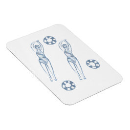 スナイクロ芸術的泳ぐ人ブルーイラストレーション マグネット