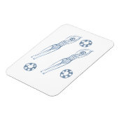 スナイクロ芸術的泳ぐ人ブルーイラストレーション マグネット (左側)