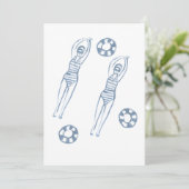 スナイクロ芸術的泳ぐ人ブルーイラストレーション 招待状 (スタンド正面)