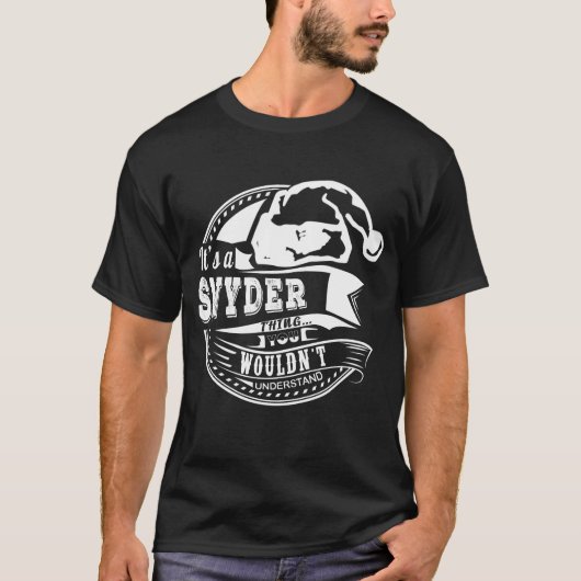 スナイダー 帽子 クリスマス 名前入り Tシャツ (正面)
