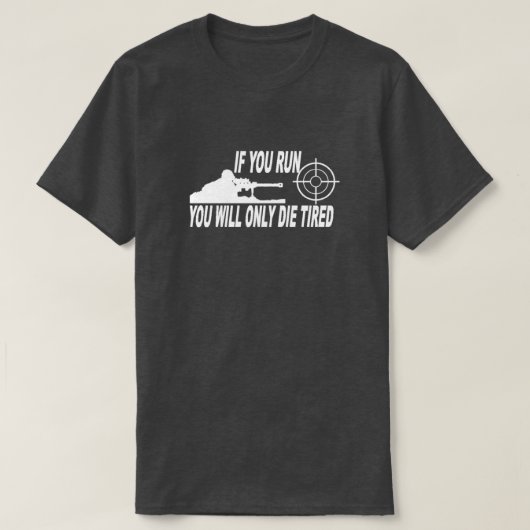 スナイパーの暗い背景 Tシャツ (デザイン正面)