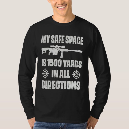 スナイパーライフル退役軍人安心スペース狙撃手 Tシャツ (正面)
