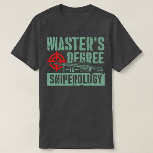 スナイパー学修士銃の射撃ギフト Tシャツ (デザイン正面)