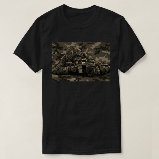 スナイパー ギリー スーツ カモフラージュ Tシャツ (デザイン正面)