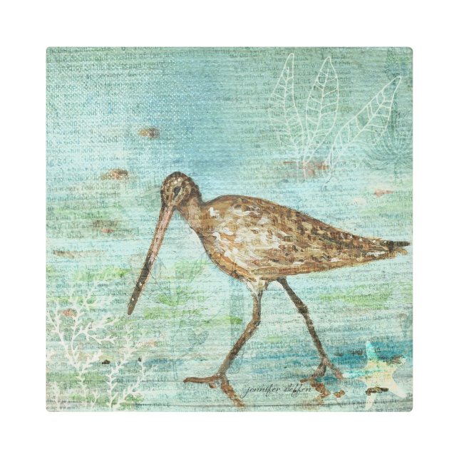 スナイプコースタルアンドビーチハウスアート メタルプリント (正面)