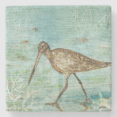 スナイプショアバードビーチハウスホームデコール ストーンコースター (正面)