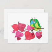 スナグリングラブバードイラストレーション ポストカード (正面/裏面)
