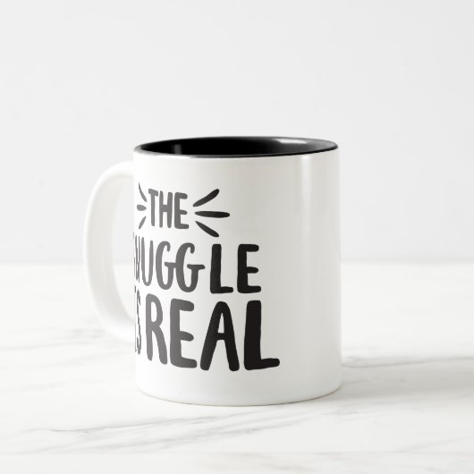 スナグリ実在グは文化ことわざ引用文アートデザイン ツートーンマグカップ (正面左)