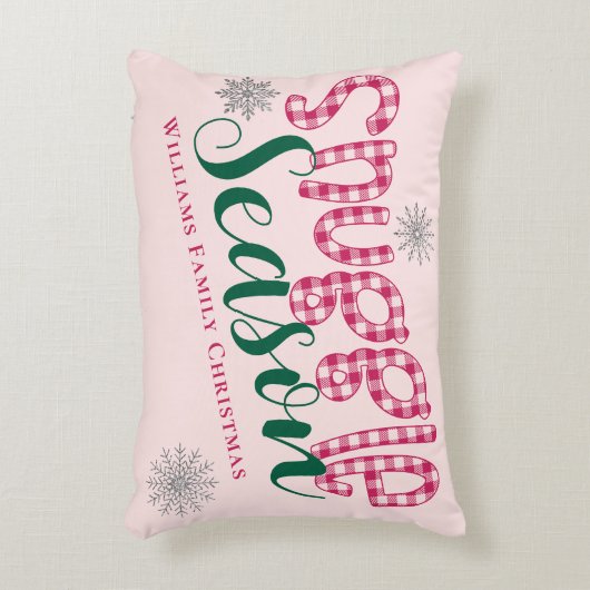 スナグルシーズンバッファロープレイドウィンターコージークリスマス アクセントクッション (正面(垂直))