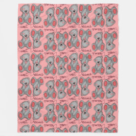 スナグルスイートドリームテディスウィートさくらんぼ フリースブランケット