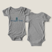 スナグルタイムブルーテディベアベビーボディスーツ (デザイン正面&裏面)