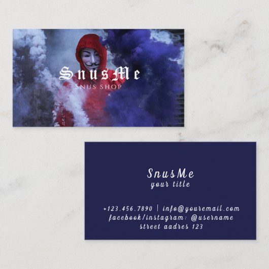 スナスショップタバコVapeスモークCBD油 名刺 (正面/裏面)