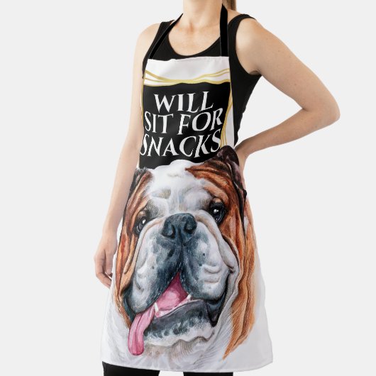 スナッおもしろいクスの水彩用の英国のブルドッグシット エプロン (インサイチュ)