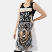 スナッおもしろいクスの水彩画のための犬の座り エプロン (インサイチュ)