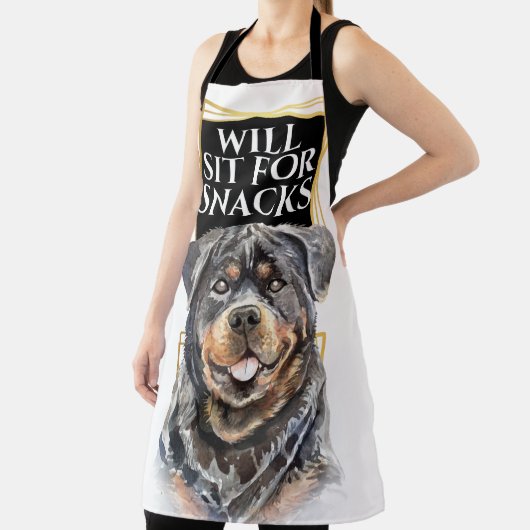スナッおもしろいクスの水彩画のための犬の座り エプロン (インサイチュ)
