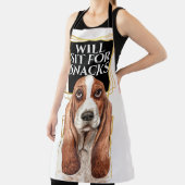 スナッおもしろいクス·ウォーターカラー·アート用のバセット·シット エプロン (インサイチュ)