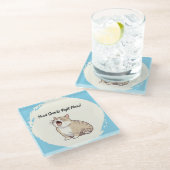 スナックが必要Meow Glass Coaster ガラスコースター (アングル)