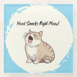スナックが必要Meow Glass Coaster ガラスコースター