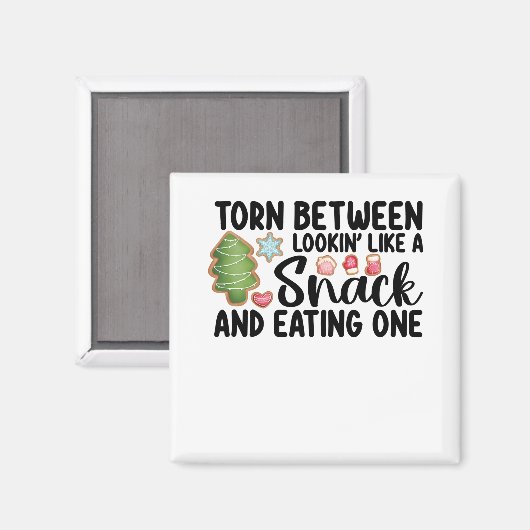 スナックのように見える人との人食べの間で引き裂かれる マグネット (正面/裏面)