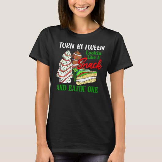 スナックのように見える人と食べの人の間で裂ける Tシャツ (正面)