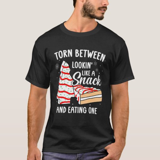 スナックのように見える人と食べの人の間で裂ける Tシャツ (正面)