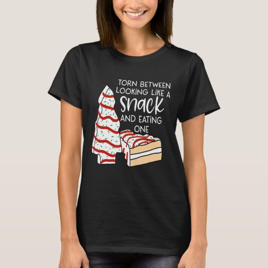 スナックのように見える人と食べの人の間で裂ける Tシャツ (正面)