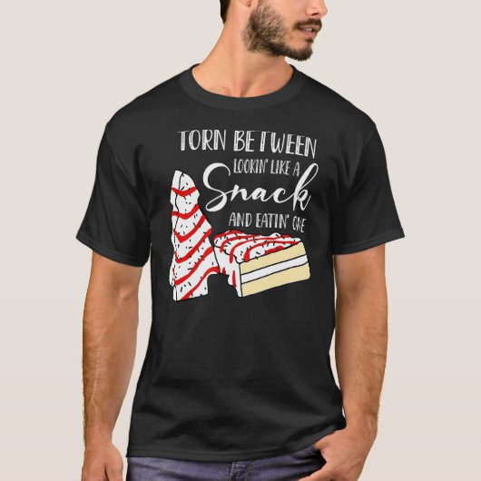 スナックのように見える人と食べの人の間で裂ける Tシャツ (正面)