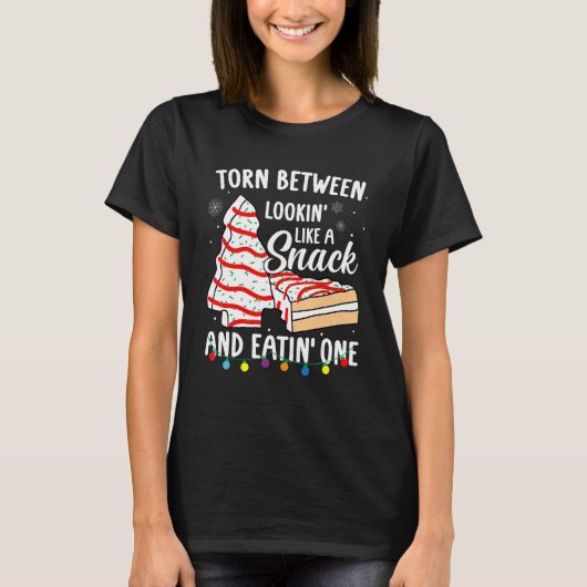 スナックのように見える人と食べの人の間で裂ける Tシャツ (正面)