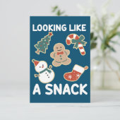 スナックのように見える陽気なクリスマスサンタスナック サンキューカード (スタンド正面)