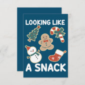 スナックのように見える陽気なクリスマスサンタスナック サンキューカード (正面/裏面)