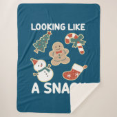 スナックのように見える陽気なクリスマスサンタスナック シェルパブランケット (正面)