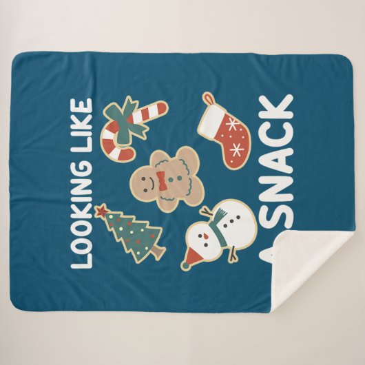 スナックのように見える陽気なクリスマスサンタスナック シェルパブランケット (正面(横))