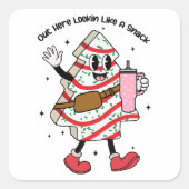 スナックのように見てここに – Boujeeクリスマス スクエアシール (正面)