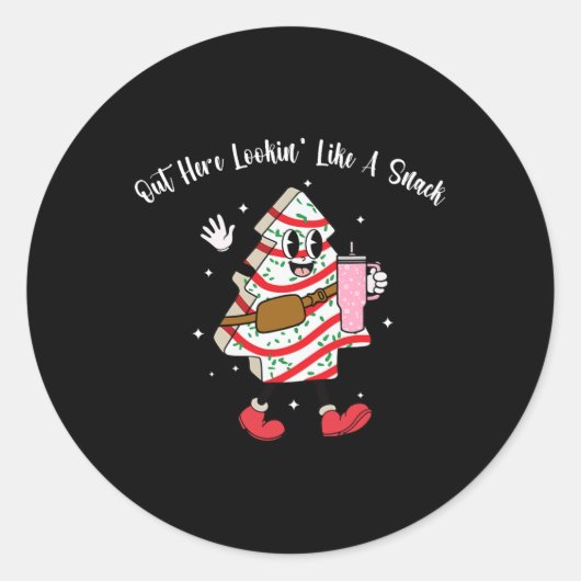 スナックのクリスマスのようなBoojeeここで見ておもしろい ラウンドシール (正面)