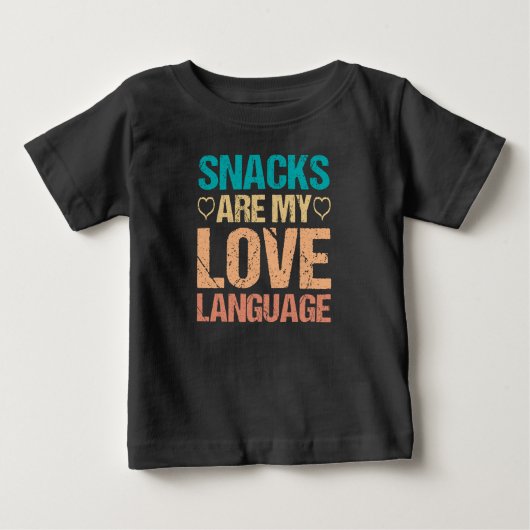 スナックは私の愛の言葉, スナック愛好家 ベビーTシャツ (正面)