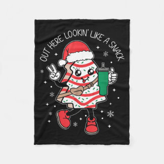 スナックみたいなクリスマスツリーケーキ フリースブランケット