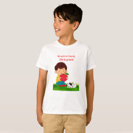 スナックを手に、人生は壮大である Tシャツ