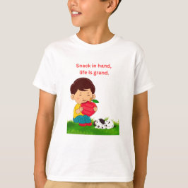 スナックを手に、人生は壮大である Tシャツ