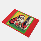 スナックを楽しむサンタクロース ドアマット (アングル)