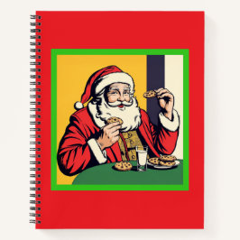 スナックを楽しむサンタクロース ノートブック