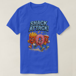スナックアタックおもしろいフードスーパーヒーローチーム Tシャツ