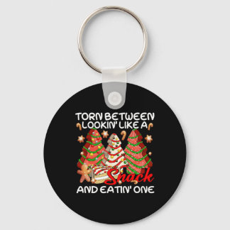 スナックケーキパのように見ている間で引き裂かれたクリスマスツリー キーホルダー